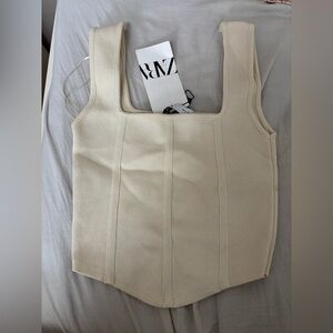 BNWT Zara Square-Neck Corset Top